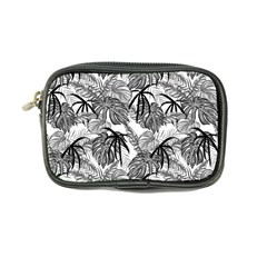 Black and white leafs pattern, tropical jungle, nature themed Coin Purse