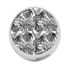 Black And White Leafs Pattern, Tropical Jungle, Nature Themed 4-port Usb Hub (two Sides) by Casemiro