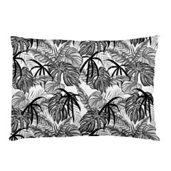 Black And White Leafs Pattern, Tropical Jungle, Nature Themed Pillow Case (two Sides) by Casemiro