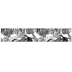 Black and white leafs pattern, tropical jungle, nature themed Large Flano Scarf 