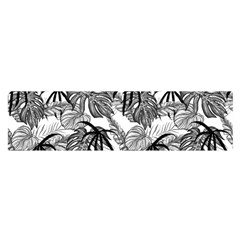 Black And White Leafs Pattern, Tropical Jungle, Nature Themed Satin Scarf (oblong) by Casemiro