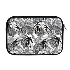 Black And White Leafs Pattern, Tropical Jungle, Nature Themed Apple Macbook Pro 17  Zipper Case by Casemiro