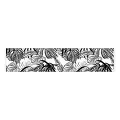 Black And White Leafs Pattern, Tropical Jungle, Nature Themed Velvet Scrunchie by Casemiro