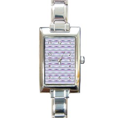 Pastel Lines, Bars Pattern, Pink, Light Blue, Purple Colors Rectangle Italian Charm Watch by Casemiro