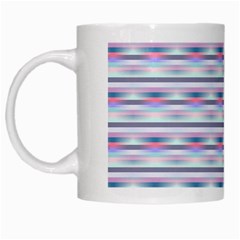 Pastel Lines, Bars Pattern, Pink, Light Blue, Purple Colors White Mugs by Casemiro