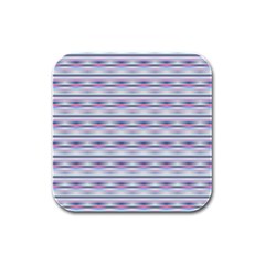 Pastel Lines, Bars Pattern, Pink, Light Blue, Purple Colors Rubber Square Coaster (4 Pack)  by Casemiro