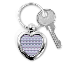 Pastel Lines, Bars Pattern, Pink, Light Blue, Purple Colors Key Chain (heart) by Casemiro