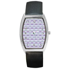 Pastel Lines, Bars Pattern, Pink, Light Blue, Purple Colors Barrel Style Metal Watch by Casemiro