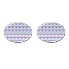 Pastel Lines, Bars Pattern, Pink, Light Blue, Purple Colors Cufflinks (oval) by Casemiro