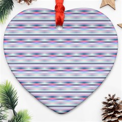 Pastel Lines, Bars Pattern, Pink, Light Blue, Purple Colors Heart Ornament (two Sides) by Casemiro