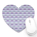 Pastel lines, bars pattern, pink, light blue, purple colors Heart Mousepads Front