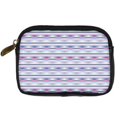 Pastel Lines, Bars Pattern, Pink, Light Blue, Purple Colors Digital Camera Leather Case by Casemiro