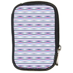 Pastel Lines, Bars Pattern, Pink, Light Blue, Purple Colors Compact Camera Leather Case by Casemiro