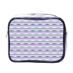 Pastel Lines, Bars Pattern, Pink, Light Blue, Purple Colors Mini Toiletries Bag (one Side) by Casemiro