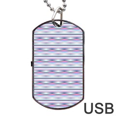 Pastel Lines, Bars Pattern, Pink, Light Blue, Purple Colors Dog Tag Usb Flash (two Sides) by Casemiro