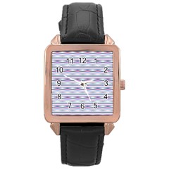 Pastel Lines, Bars Pattern, Pink, Light Blue, Purple Colors Rose Gold Leather Watch  by Casemiro