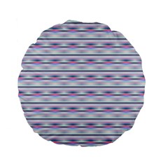 Pastel Lines, Bars Pattern, Pink, Light Blue, Purple Colors Standard 15  Premium Flano Round Cushions by Casemiro