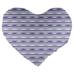 Pastel Lines, Bars Pattern, Pink, Light Blue, Purple Colors Large 19  Premium Flano Heart Shape Cushions by Casemiro