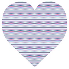 Pastel Lines, Bars Pattern, Pink, Light Blue, Purple Colors Wooden Puzzle Heart