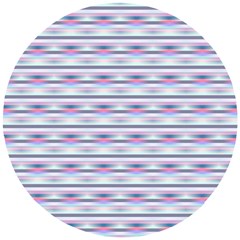 Pastel Lines, Bars Pattern, Pink, Light Blue, Purple Colors Wooden Puzzle Round by Casemiro