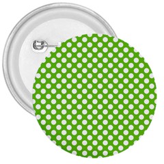 Pastel Green Lemon, White Polka Dots Pattern, Classic, Retro Style 3  Buttons by Casemiro