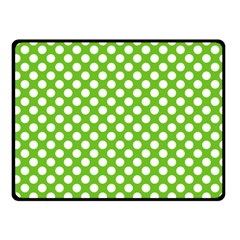 Pastel Green Lemon, White Polka Dots Pattern, Classic, Retro Style Fleece Blanket (small) by Casemiro