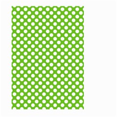 Pastel Green Lemon, White Polka Dots Pattern, Classic, Retro Style Large Garden Flag (two Sides) by Casemiro