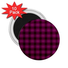 Dark Purple, Violet Tartan, Buffalo Plaid Like Pattern 2 25  Magnets (10 Pack)  by Casemiro