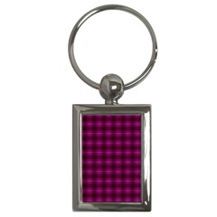 Dark Purple, Violet Tartan, Buffalo Plaid Like Pattern Key Chain (rectangle) by Casemiro