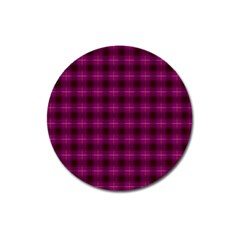 Dark Purple, Violet Tartan, Buffalo Plaid Like Pattern Magnet 3  (round) by Casemiro