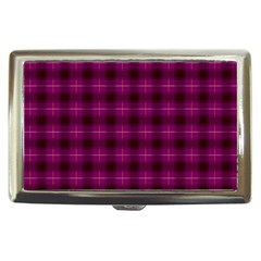 Dark Purple, Violet Tartan, Buffalo Plaid Like Pattern Cigarette Money Case by Casemiro