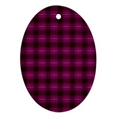 Dark Purple, Violet Tartan, Buffalo Plaid Like Pattern Oval Ornament (two Sides) by Casemiro