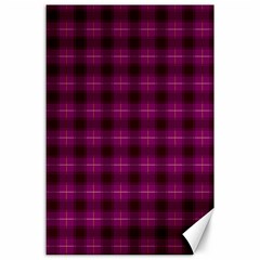 Dark Purple, Violet Tartan, Buffalo Plaid Like Pattern Canvas 24  X 36  by Casemiro