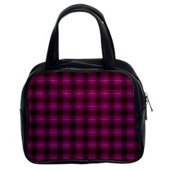 Dark Purple, Violet Tartan, Buffalo Plaid Like Pattern Classic Handbag (two Sides) by Casemiro