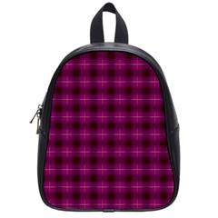 Dark Purple, Violet Tartan, Buffalo Plaid Like Pattern School Bag (small) by Casemiro