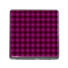 Dark Purple, Violet Tartan, Buffalo Plaid Like Pattern Memory Card Reader (square 5 Slot) by Casemiro