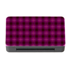 Dark Purple, Violet Tartan, Buffalo Plaid Like Pattern Memory Card Reader With Cf by Casemiro