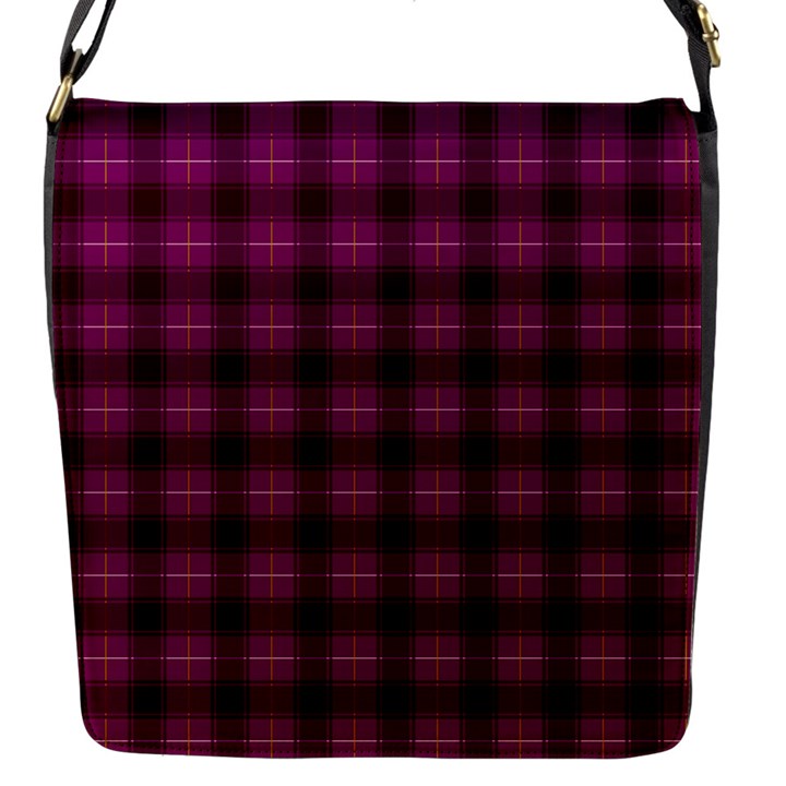 Dark purple, violet tartan, buffalo plaid like pattern Flap Closure Messenger Bag (S)