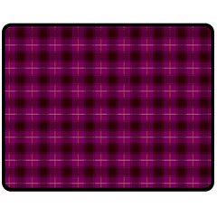 Dark Purple, Violet Tartan, Buffalo Plaid Like Pattern Double Sided Fleece Blanket (medium)  by Casemiro