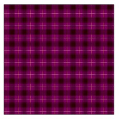 Dark Purple, Violet Tartan, Buffalo Plaid Like Pattern Large Satin Scarf (square) by Casemiro