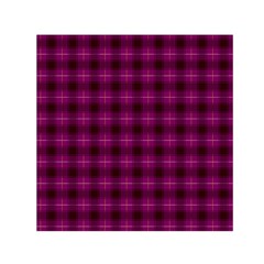 Dark Purple, Violet Tartan, Buffalo Plaid Like Pattern Small Satin Scarf (square) by Casemiro