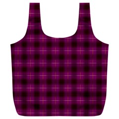 Dark Purple, Violet Tartan, Buffalo Plaid Like Pattern Full Print Recycle Bag (xxl) by Casemiro