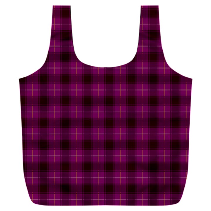 Dark purple, violet tartan, buffalo plaid like pattern Full Print Recycle Bag (XXXL)