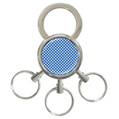 Pastel Blue, White Polka Dots Pattern, Retro, Classic Dotted Theme 3-ring Key Chain by Casemiro