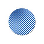 Pastel Blue, white polka dots pattern, retro, classic dotted theme Magnet 3  (Round) Front