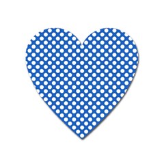 Pastel Blue, White Polka Dots Pattern, Retro, Classic Dotted Theme Heart Magnet by Casemiro