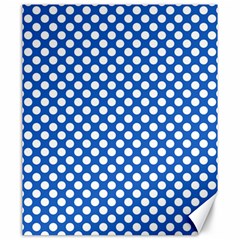 Pastel Blue, White Polka Dots Pattern, Retro, Classic Dotted Theme Canvas 20  X 24  by Casemiro