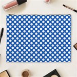 Pastel Blue, white polka dots pattern, retro, classic dotted theme Cosmetic Bag (XL) Front