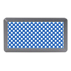 Pastel Blue, White Polka Dots Pattern, Retro, Classic Dotted Theme Memory Card Reader (mini) by Casemiro