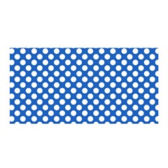 Pastel Blue, White Polka Dots Pattern, Retro, Classic Dotted Theme Satin Wrap by Casemiro